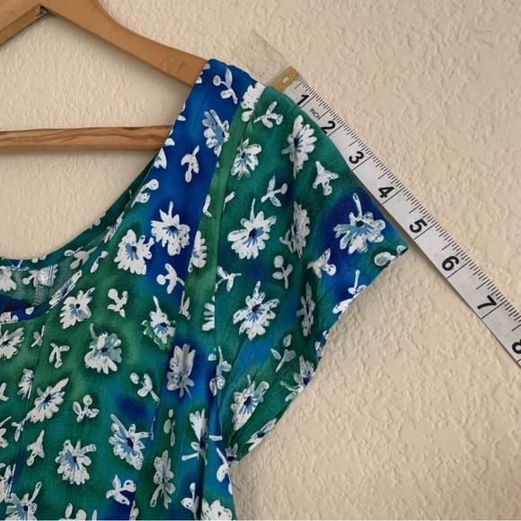 Jams World Vintage W348 Floral Maxi Dress Size Small Short Sleeve Boat Neck - Picture 6 of 12